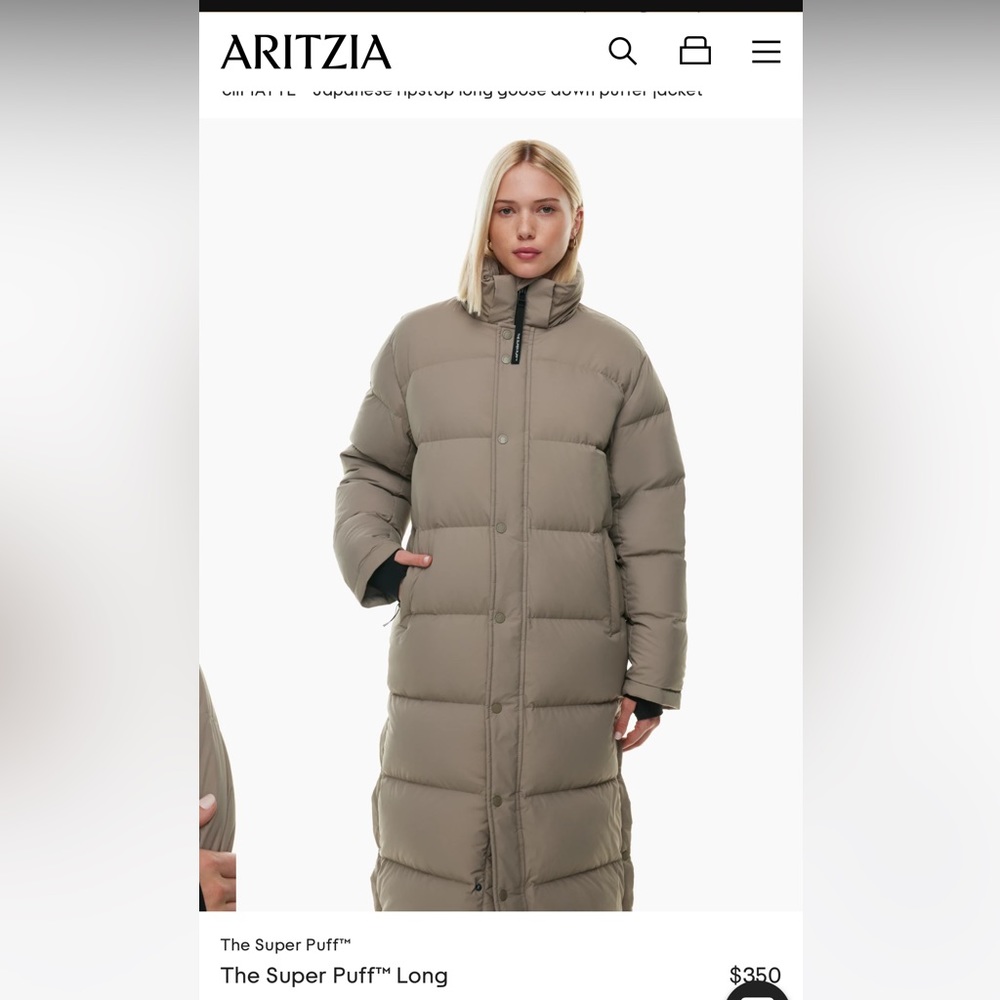 ARITZIA long taupe super puff